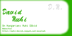david muhi business card